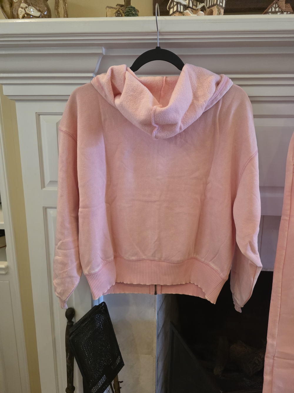 Zenana Outfitters Washed Pink Zip Hoodie & Wide-Leg Joggers Set - Picture 4 of 6